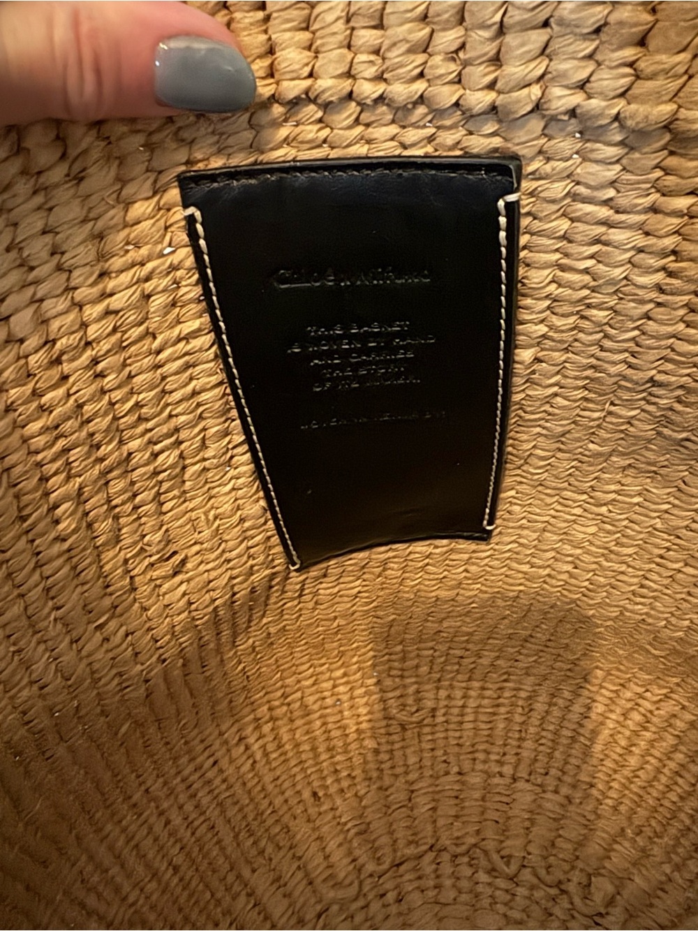 Chloé Natural Straw Tote with Navy Braided Handles - Picture 8 of 12